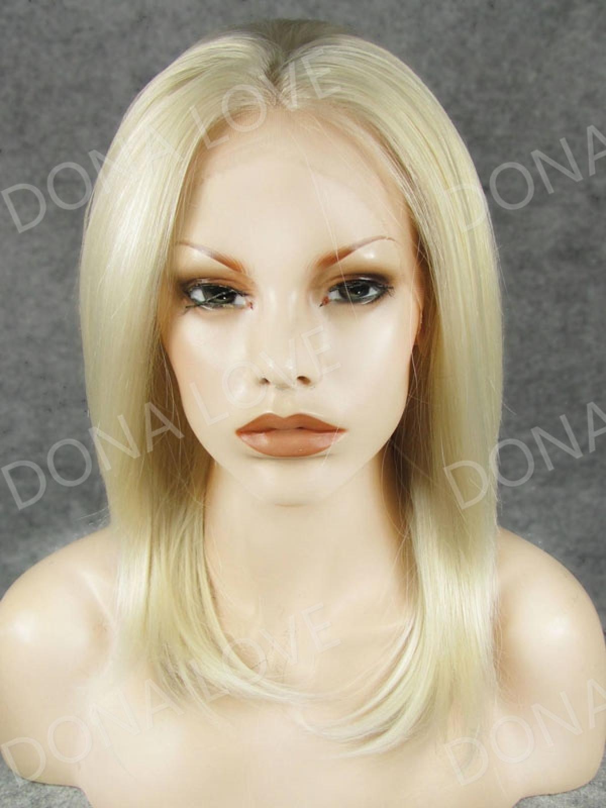 Light Blonde Shoulder Length Straight Synthetic Lace Front Wig SNY041