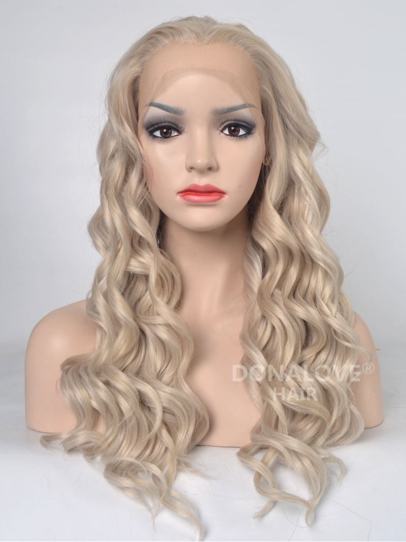 Blonde Long Wavy Synthetic Lace Front Wig-SNY038 ...