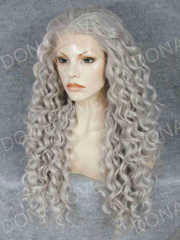Human Hair Full Lace Wig Curly Ash Brown
