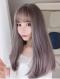 2019 New Gray Pink Straight Synthetic Wefted Cap Wig with Bangs LG006