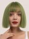 GRADIENT GREEN SHORT BOB SYNTHETIC WEFTED CAP WIG LG132