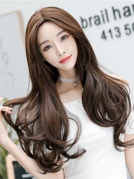 CHOCOLATE LONG WAVY SYNTHETIC WEFTED CAP WIG LG310