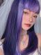 PURPLE MEDIUM LENGTH STRAIGHT SYNTHETIC WEFTED CAP WIG LG271