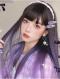 Mist Purple Long Straight Synthetic Wefted Cap Wig LG637