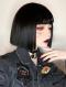 BLACK BOB SHORT STRAIGHT WEFTED CAP WIG LG215