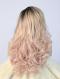 Black to Pink Bouncy wavy Long Lace Front Synthetic Wig-DQ028