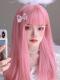 PEACH PINK LONG STRAIGHT SYNTHETIC WEFTED CAP WIG LG298