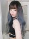 NEW GRAY MIXED HAZE BLUE LONG WAVY SYNTHETIC WEFTED CAP WIG LG063