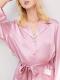 MELLIBLOSSY 100% SILK LONG SLEEVE SOLID COLOR PAJAMAS SET FOR WOMEN MB001