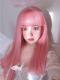 PEACH PINK LONG STRAIGHT SYNTHETIC WEFTED CAP WIG LG298