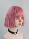 PINK SHORT BOB SYNTHETIC WEFTED CAP WIG LG314