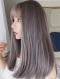 2019 New Gray Pink Straight Synthetic Wefted Cap Wig with Bangs LG006