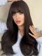 Dark Brown Wavy Synthetic Wig with Bangs LG958