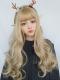 BLONDE FLUFFY WAVY SYNTHETIC WEFTED CAP WIG LG102