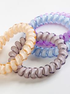 Candy Color Hair Ties-No Crease-Coil Hair Ties - (6 PCS, SMALL) H002