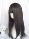 Black Brown Long Straight Synthetic Wefted Cap Wig LG685