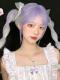 LILAC GRADIENT GRAY MEDIUM LENGTH WAVY SYNTHETIC WEFTED CAP WIG LG385