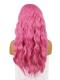 PINK LONG WAVY SYNTHETIC LACE WIG SNY191