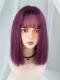 Purple Shoulder Length Straight Synthetic Wefted Cap Wig LG328