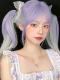 LILAC GRADIENT GRAY MEDIUM LENGTH WAVY SYNTHETIC WEFTED CAP WIG LG385