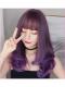 2019 New Purple Ombre Long Straight Synthetic Wefted Cap Wig LG033