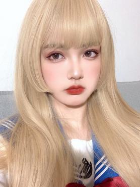 CUTE BLONDE STRAIGHT LONG SYNTHETIC WEFTED CAP WIG LG858