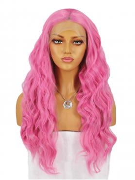 PEACH BLOSSOM PINK LONG WAVY SYNTHETIC LACE WIG SNY191