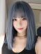 2019 Dreamy Blue Mid-Length Straight Synthetic Wefted Cap Wig LG015