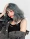 HAZE BLUE WAVY SYNTHETIC WEFTED CAP WIG LG082