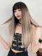 NEW MILK TEA GRADIENT  STRAIGHT SYNTHETIC WEFTED CAP WIG LG051