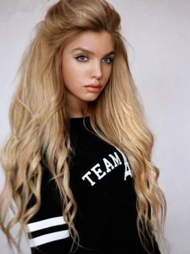 Gorgeous Blonde Ombre Long  Lace Front Human Hair Wig HH017