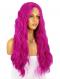FUCHSIA LONG CURLY SYNTHETIC LACE FRONT WIG SNY165