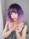 2019 NEW PURPLE TO PINK BOB WAVY SYNTHETIC WEFTED CAP WIG LG047