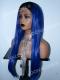 BLACK TO BLUE LONG SYNTHETIC LACE FRONT WIG SNY144