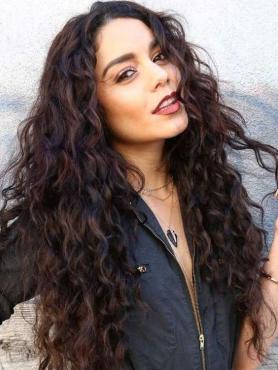 Long Curly Brown 100% Human Hair Wig FLW024