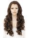 BROWN LONG CURLY SYNTHETIC LACE FRONT WIG SNY209