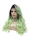 Brown to Green Long Wavy Synthetic Lace Front Wig SNY320