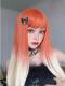 ORANGE TO BLONDE LONG STRAIGHT SYNTHETIC WEFTED CAP WIG LG276