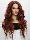 Ginger Red Long Wavy Lace Front Synthetic Wig SNY390