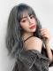 HAZE BLUE WAVY SYNTHETIC WEFTED CAP WIG LG082