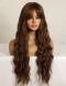 Medium Brown Long Curly Wefted Synthetic Wig LG966