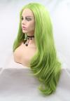 MATCHA GREEN LONG STRAIGHT SYNTHETIC LACE FRONT WIG SNY252