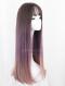 PURPLE OMBRE LONG STRAIGHT WEFTED CAP WIG LG198