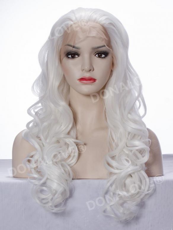 White Waist Length Wavy Synthetic Lace Wig Sny050 Synthetic Wigs Donalovehair