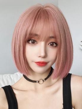 GORGEOUS PINK BOB SHORT SYNTHETIC WEFTED CAP WIG LG889