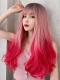 Mermaid Pink Long Wavy Synthetic Wefted Cap Wig LG560