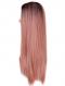 Brown to Peach Long Straight Synthetic Lace Front Wig SNY147