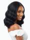 Natural Black Medium Length Wavy Synthetic Lace Front Wig SNY333