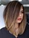 Brown Ombre Short Bob Straight Human Hair Wig HH193