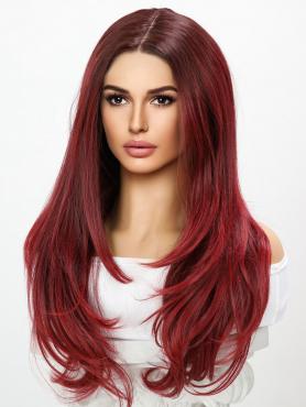 Red Ombre Straight Lace Front Synthetic Wig SNY393